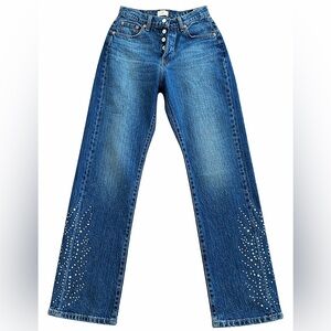 Levi’s 501 Curve High Rise Straight Jeans Rhinestone Studded NWT W26 or W24 L30